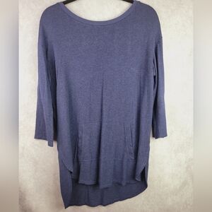 Anthropologie‎ Sunday Navy Blue Riundish Hem Long Sleeve Tee Size S